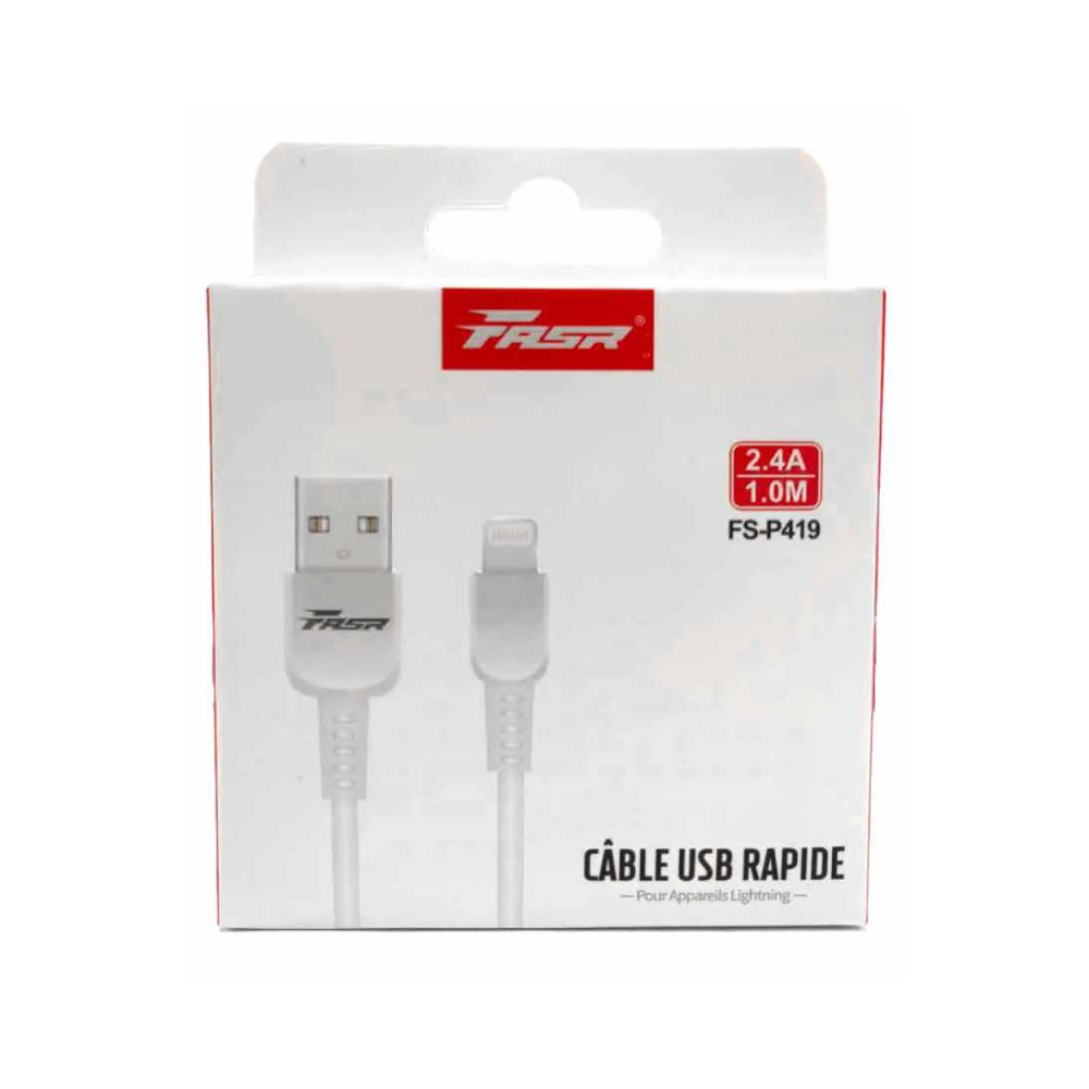 1M - Câble Lightning / USB - FASR FS-CA3I - Blanc - LCDP 1M - Câble Lightning / USB - FASR FS-CA3I - Blanc - LCDP