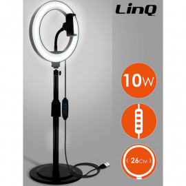 LINQ - Support selfie avec anneau lumineux 10W - C118
