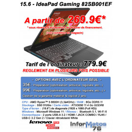 15.6 - IdeaPad Gaming 82SB001EF - C124