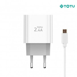 Chargeur secteur 2 USB 12W TOTU + 1 câble micro USB - C90