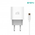 Chargeur secteur 2 USB 12W TOTU + 1 câble micro USB - C90