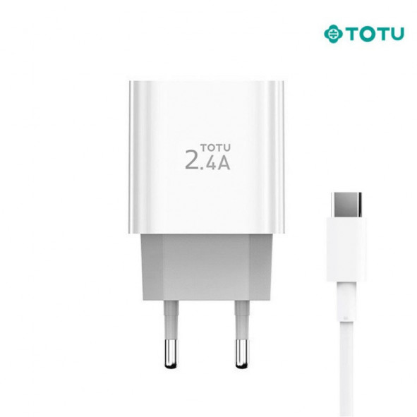 Chargeur secteur 2 USB 12W TOTU + 1 câble USB-C - C90