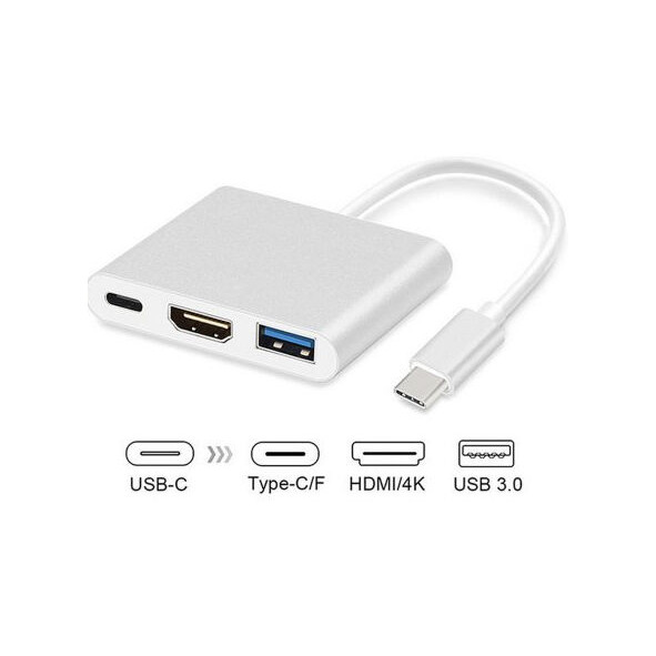 Adaptateur USB 3 Type C vers HDMI + HUB USB Maclean MCTV-840 - C42