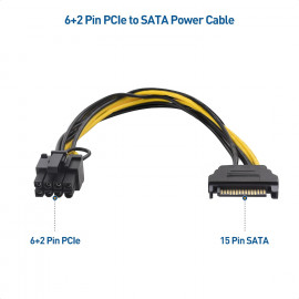 Adaptateur SATA male vers PCIe 8 ou 6 broches - C3