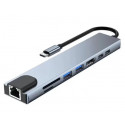 HUB USB Type-C vers HDMI + 2xUSB3 + 2xTypeC + RJ45 + Lecteur SD - C70