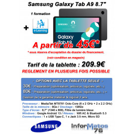 Samsung Galaxy Tab A9 8.7" SM-X110 128 Go Graphite Wi-Fi - C44