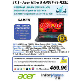 17.3 - Acer Nitro 5 AN517-41-R2SL 144Hz - C99