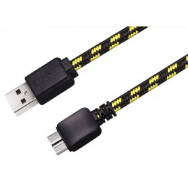 Câble USB v3 type AB Micro - 1m (Nylon tressé)