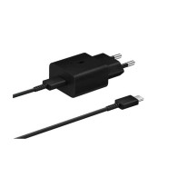 Samsung 15W Adaptateur Secteur USB (Officiel) + Câble USB-C (noir) - LCDP