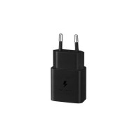 Samsung 15W Adaptateur Secteur USB (Officiel) + Câble USB-C (noir) - LCDP