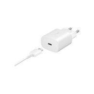 Samsung 25W Adaptateur Secteur USB-C (Officiel) + Câble USB-C (blanc) - LCDP