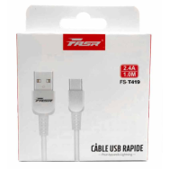 1M - Câble USB / Type-C 2.4A FASR FS-T419 - Blanc - LCD