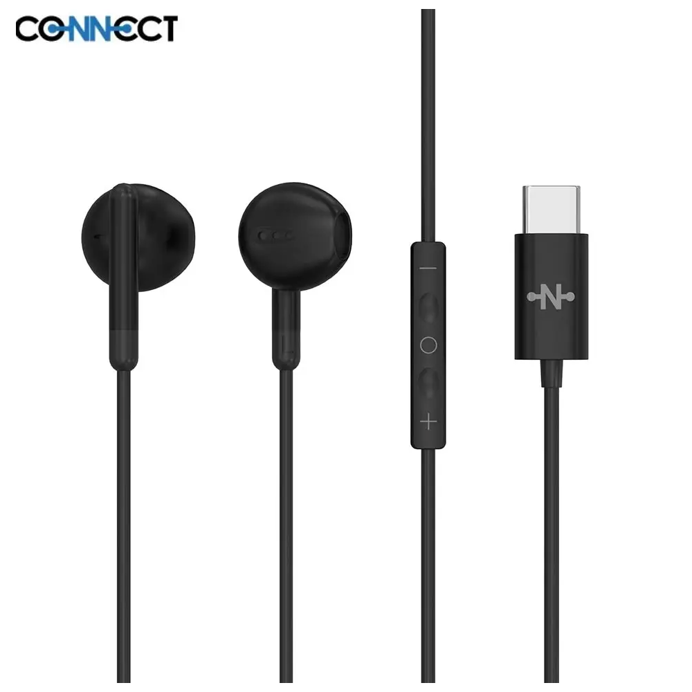 Écouteurs Filaires Type-C CONNECT MC-EFNC01 Noir - MOB Écouteurs Filaires Type-C CONNECT MC-EFNC01 Noir - MOB