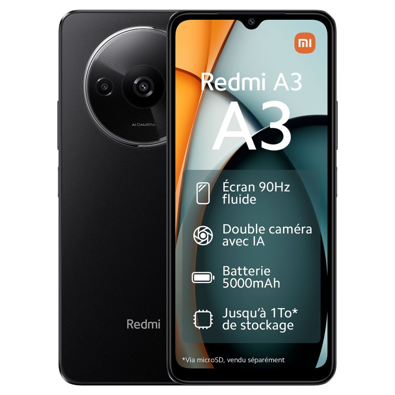 Xiaomi Redmi A3 Noir (4 Go / 128 Go) - EXP Xiaomi Redmi A3 Noir (4 Go / 128 Go) - EXP