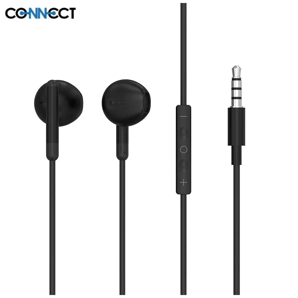 Écouteurs Filaires Jack 3.5mm CONNECT MC-EFNJ01 Noir - MOB Écouteurs Filaires Jack 3.5mm CONNECT MC-EFNJ01 Noir - MOB