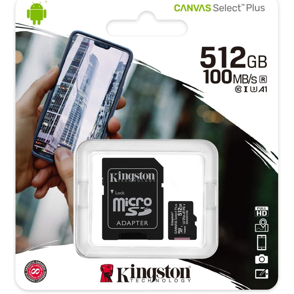 512Go - Carte SD Kingston Canvas Select Plus SDCS2 - MOB 512Go - Carte SD Kingston Canvas Select Plus SDCS2 - MOB