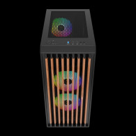 Boitier Moyen Tour ATX Gamdias Aura GC4 aRGB avec panneau vitré (Noir/Marron) - 16333-340D3-30000-G - 1FO