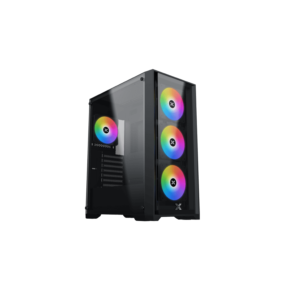 Moyen Tour E-ATX Xigmatek Quantum RGB avec panneaux vitrés (Noir) - EN42874 - 1FO Moyen Tour E-ATX Xigmatek Quantum RGB avec panneaux vitrés (Noir) - EN42874 - 1FO
