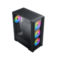 Moyen Tour E-ATX Xigmatek Quantum RGB avec panneaux vitrés (Noir) - EN42874 - 1FO