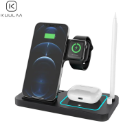 Support de Charge sans Fil pour Smartphone Kuulaa Z80 4 en 1 Noir - MOB