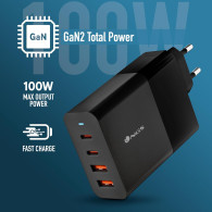 100W - Chargeur secteur NGS Bud 2x USB-C + 2x USB-A - BUD100W - 1FO