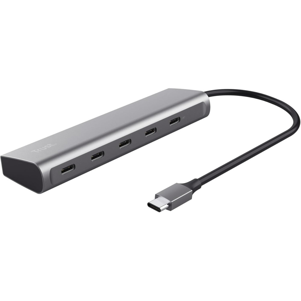 Hub USB-C 3.2 Trust Halyx - 5 ports (Argent) - 25136 - 1FO Hub USB-C 3.2 Trust Halyx - 5 ports (Argent) - 25136 - 1FO