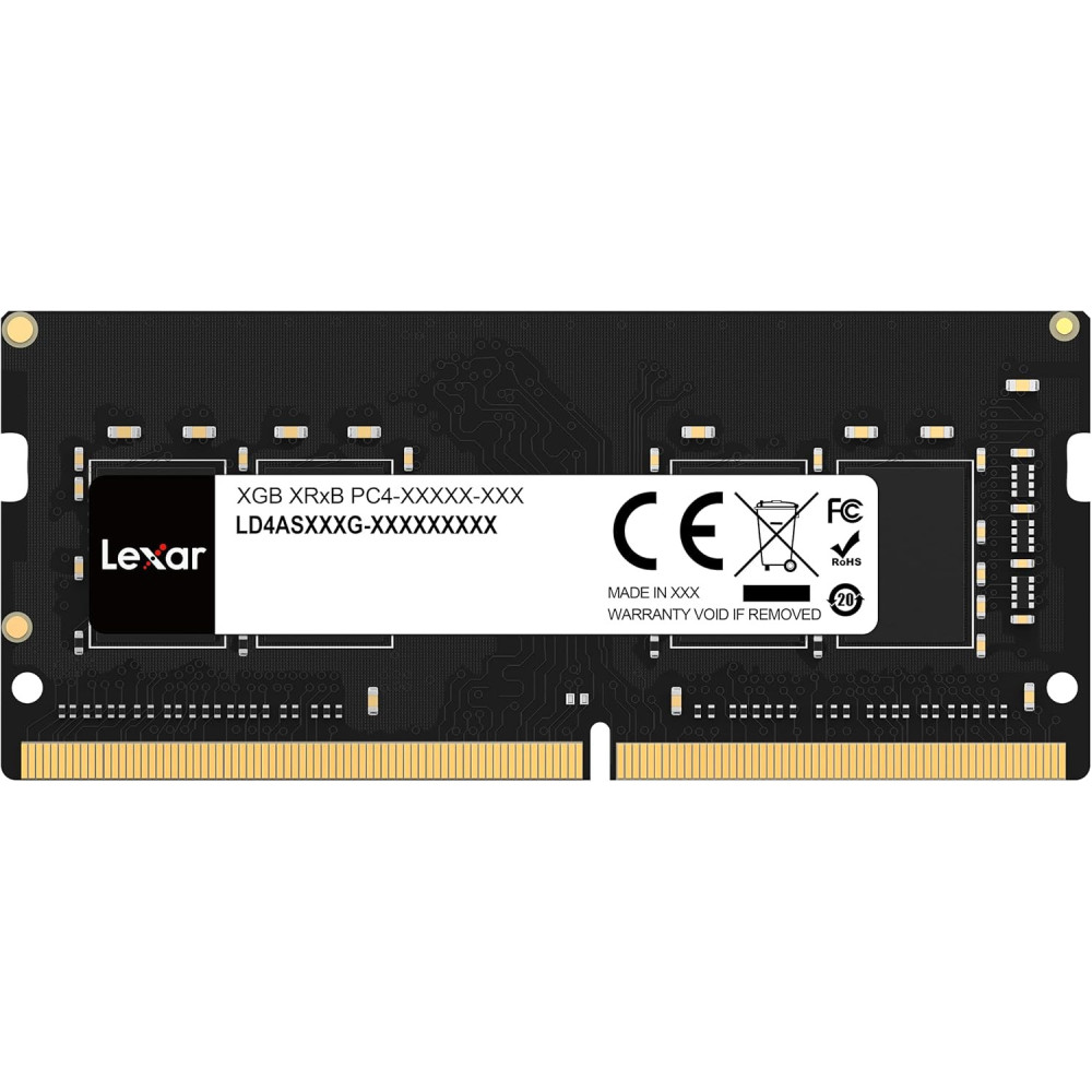 16Go DDR4 Lexar 3200Mhz (Noir) - LD4AS016G-B3200GSST SODIMM - 1FO 16Go DDR4 Lexar 3200Mhz (Noir) - LD4AS016G-B3200GSST SODIMM - 1FO