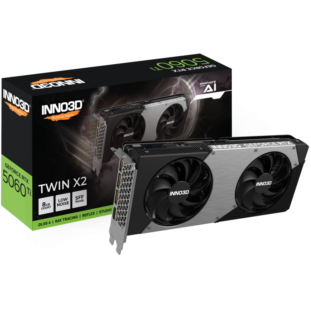 Inno3D GeForce RTX 5060 Ti Twin X2 8Go - N506T2-08D7-193075N - 1FO Inno3D GeForce RTX 5060 Ti Twin X2 8Go - N506T2-08D7-193075N - 1FO