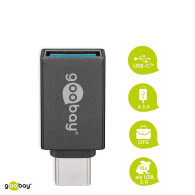 Adaptateur USB 3.0 Type C Goobay vers USB Type A OTG (Gris) - 56621 - 1FO