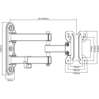 Support écran mural Maclean MC-740 pour écran plat 13" à 23" (30kg max) - MC-740 - 1FO