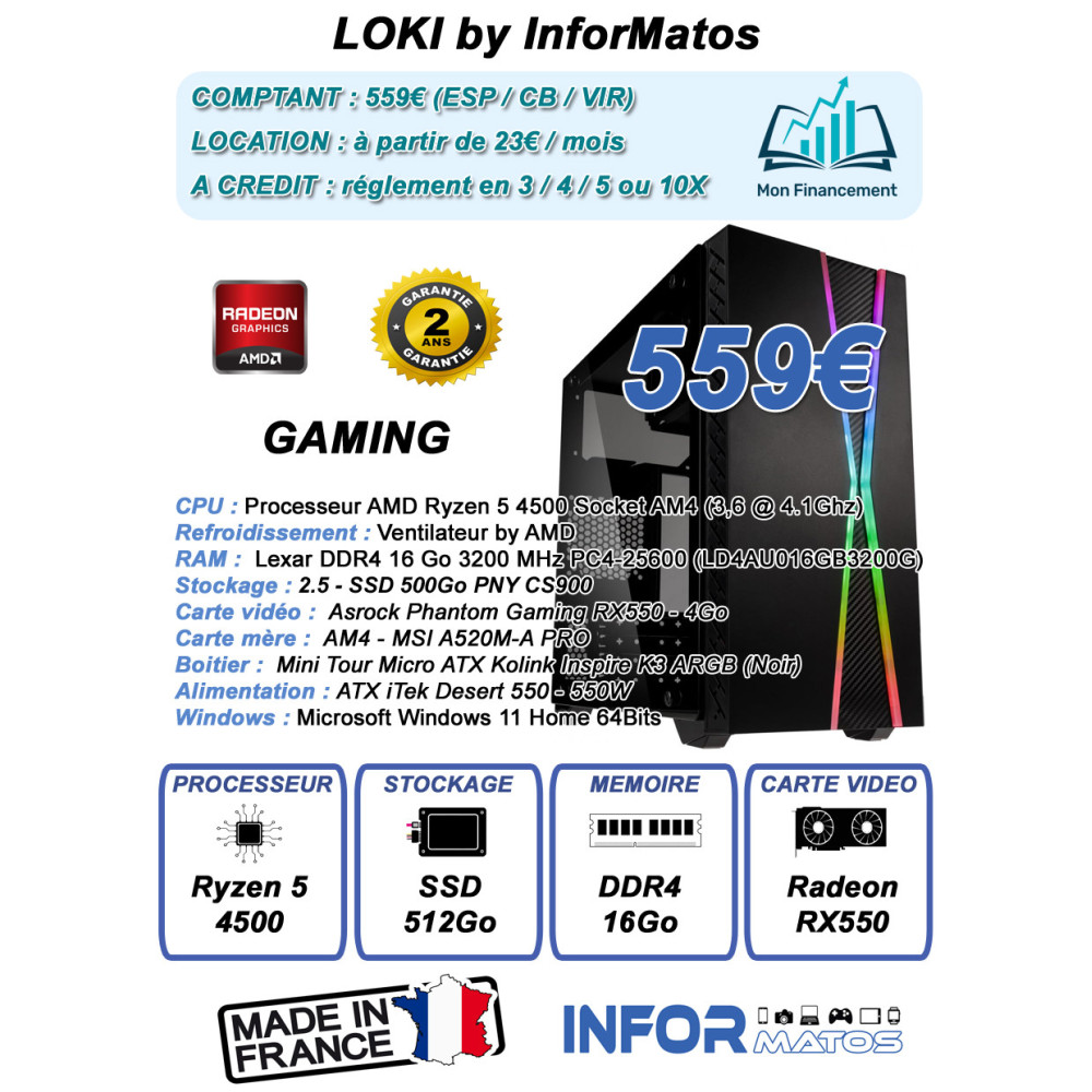 Ordinateur Gamer LOKI by InforMatos