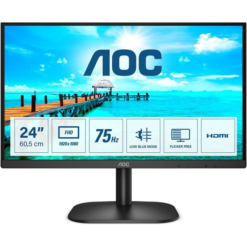 Ecran 24" AOC 24B2XHM2 Full HD 75Hz (Noir) - 1FO Ecran 24" AOC 24B2XHM2 Full HD 75Hz (Noir) - 1FO