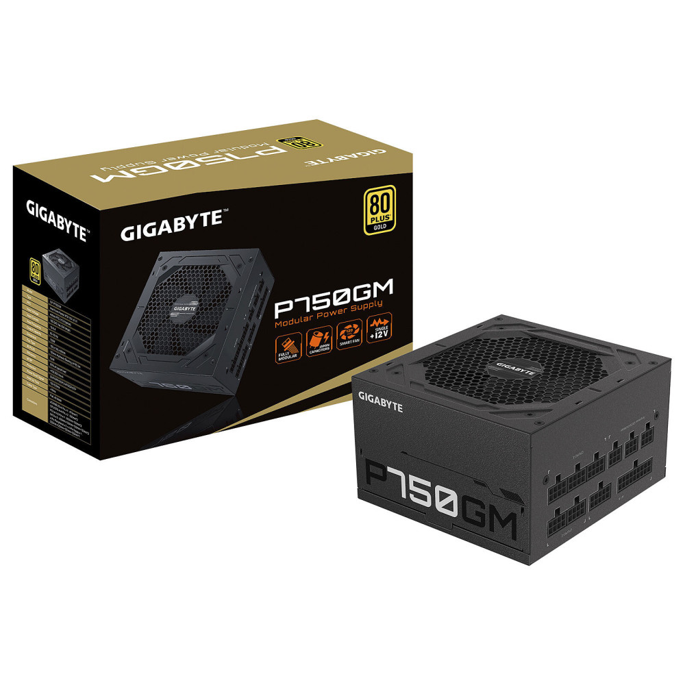 Alimentation ATX Gigabyte P750GM - 750W (Noir) - GP-P750GM - 80+ GOLD - 1FO