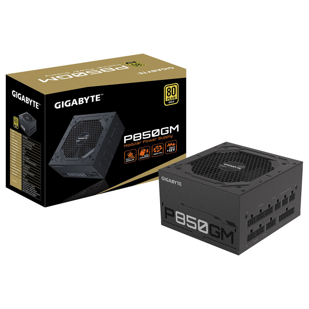 Alimentation ATX Gigabyte P850GM - 750W (Noir) - GP-P850GM - 80+ GOLD - 1FO