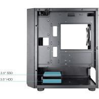 Boitier Mini Tour Micro ATX TooQ Seizure TQGCC901-B RGB avec panneau vitré (Noir) - TQGCC901-B - 1FO