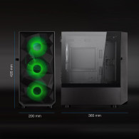 Boitier Mini Tour Micro ATX TooQ Seizure TQGCC901-B RGB avec panneau vitré (Noir) - TQGCC901-B - 1FO