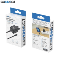Chargeur Secteur USB-C CONNECT Charge Rapide 25W avec Câble Data Type-C vers Type-C (1m) Noir - MOB