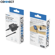 Chargeur Secteur Type-C CONNECT Charge Rapide 25W avec Câble Data Type-C vers Lightning (1m) Noir - MOB