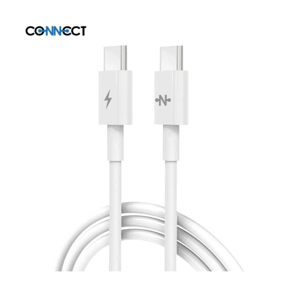 Câble Data USB-C vers USB-C CONNECT MC-CCB2 60W (1m) Blanc - MOB