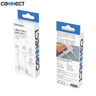 Câble Data USB-C vers USB-C CONNECT MC-CCB2 60W (1m) Blanc - MOB