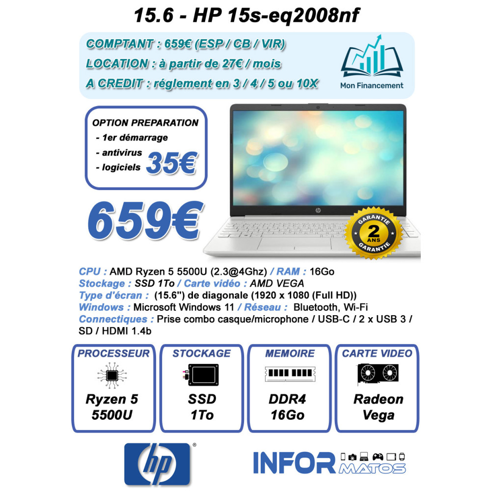 15.6 - HP 15s-eq2008nf - 1FO