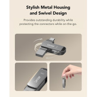 128Go - Clé USB 3.1 Lexar JumpDrive D400 (Gris) - LJDD400128G-BNQNG - 1FO
