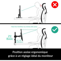 Support Double écran à poser Arctic Z2 Basic (Noir) - AEMNT00040A - 1FO