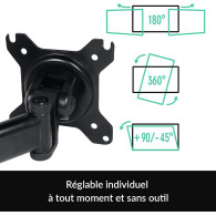 Support Double écran à poser Arctic Z2 Basic (Noir) - AEMNT00040A - 1FO