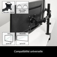 Support Double écran à poser Arctic Z2 Basic (Noir) - AEMNT00040A - 1FO