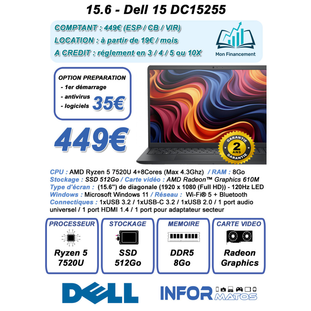 15.6 - DELL 15 DC15255 - DELL
