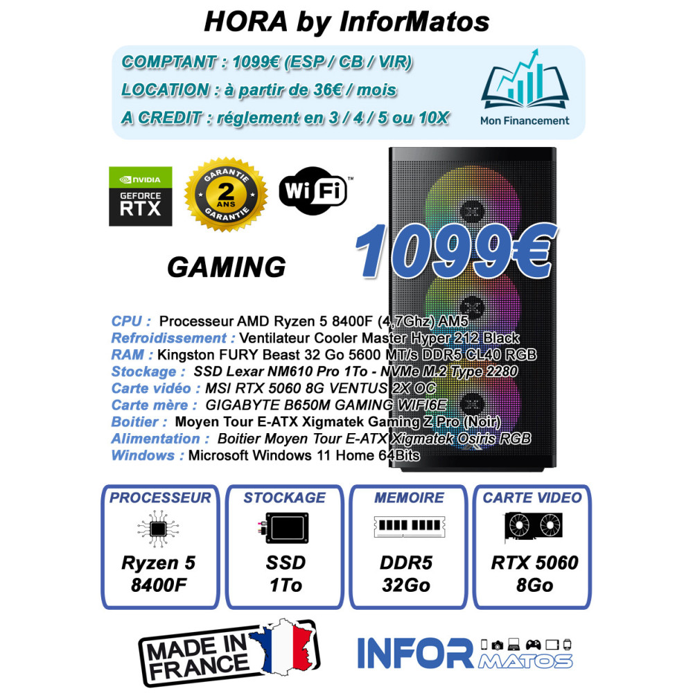 Ordinateur Gamer HORA by InforMatos