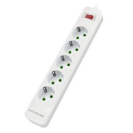 Multiprises INCOALUXE - 5 prises - 2M (Blanc) - LCDP