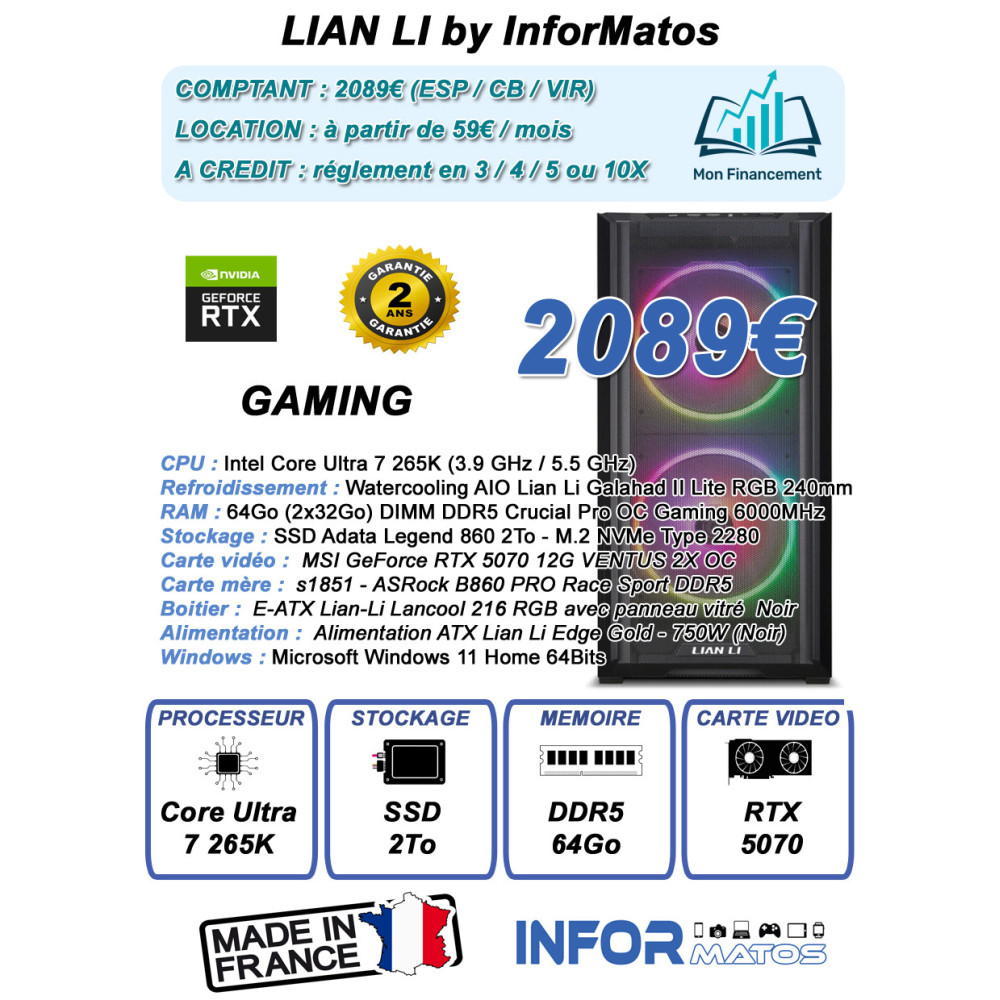 Ordinateur Gamer Lian Li by InforMatos