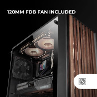 Boitier Moyen Tour ATX Mars Gaming MC-Wood RGB avec panneau vitré (Noir/Transparent)- MCWOOD - 1FO